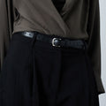 BOYFRIEND BELT BLACK/NICKLE - KNUEFERMANN 