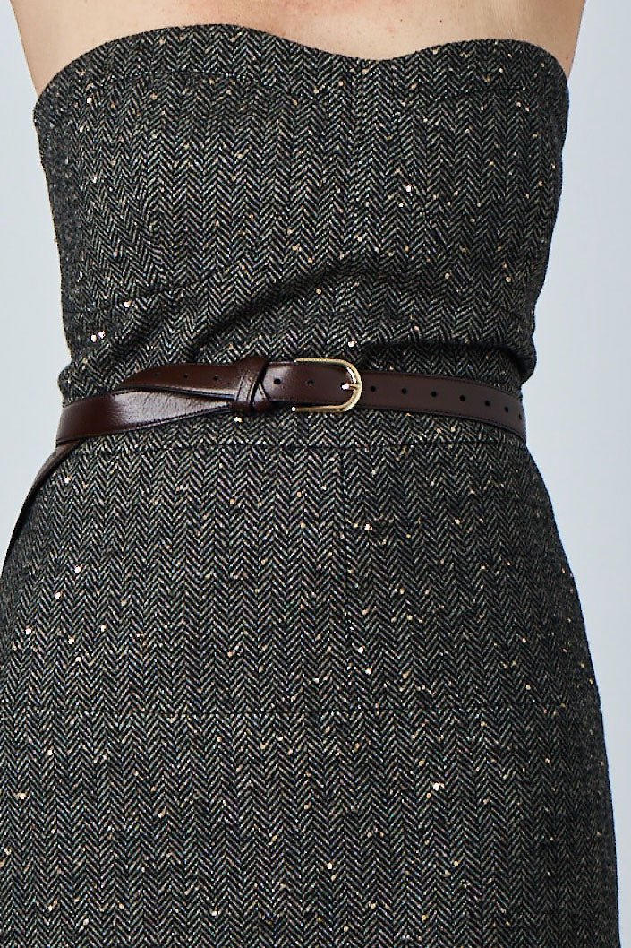 BOYFRIEND BELT CHOCOLATE/GOLD - KNUEFERMANN 