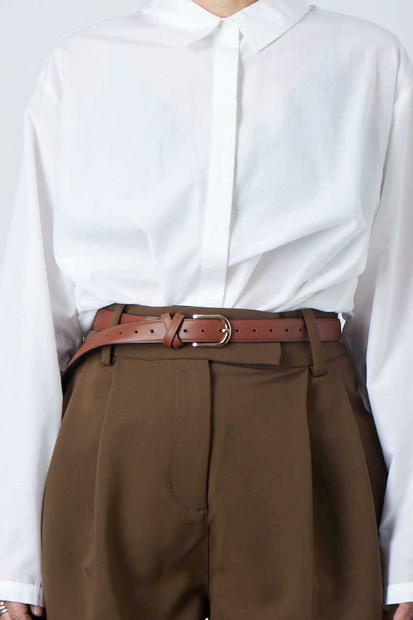 BOYFRIEND BELT TAN/GOLD - KNUEFERMANN 