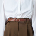 BOYFRIEND BELT TAN/GOLD - KNUEFERMANN 