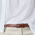 BOYFRIEND BELT TAN/NICKLE - KNUEFERMANN 