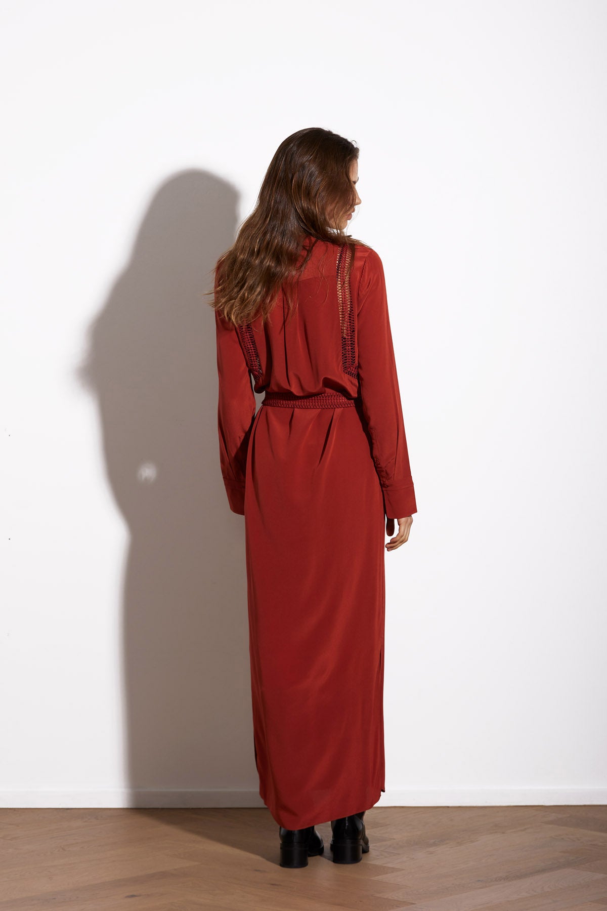 LATTICE DRESS BURNT HENNA - KNUEFERMANN 