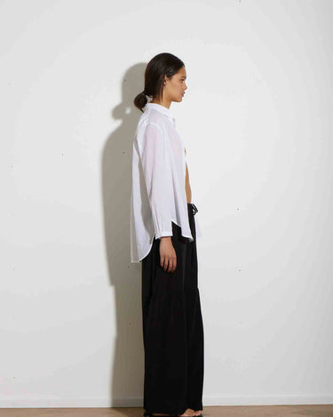 TIERED DRAWSTRING PANT BLACK SILK - KNUEFERMANN 