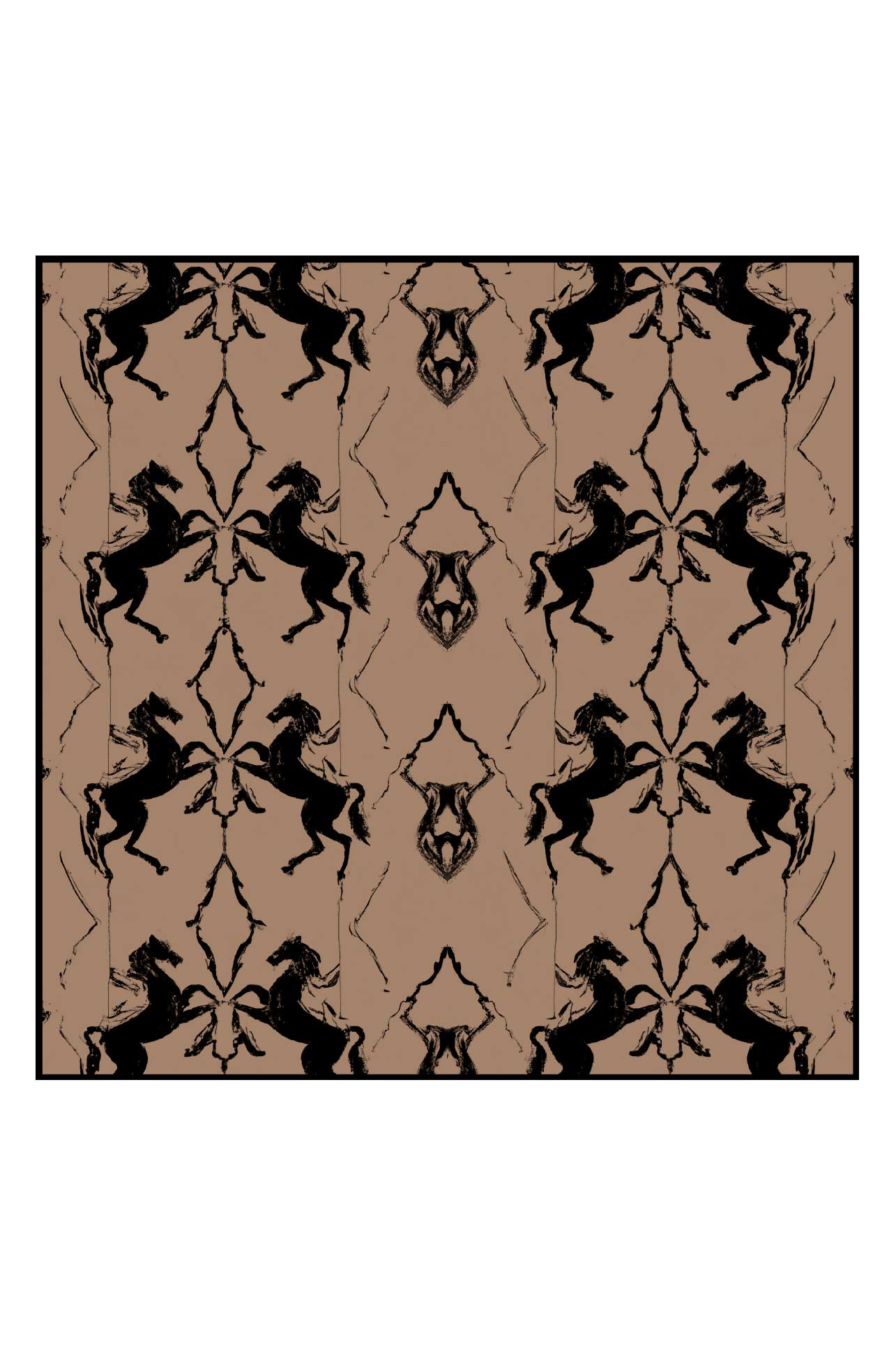 HORSE PRINT SILK SCARF - KNUEFERMANN 