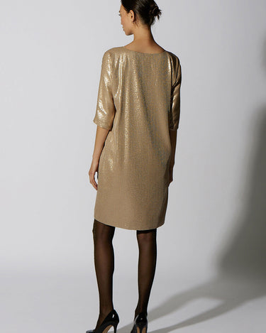 SEQUIN SHIFT KNEE LENGTH GOLD - KNUEFERMANN 