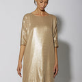 SEQUIN SHIFT KNEE LENGTH GOLD - KNUEFERMANN 