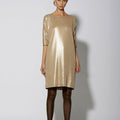 SEQUIN SHIFT KNEE LENGTH GOLD - KNUEFERMANN 