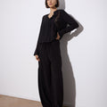 TIERED DRAWSTRING PANT BLACK SILK - KNUEFERMANN 