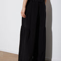 TIERED DRAWSTRING PANT BLACK SILK - KNUEFERMANN 