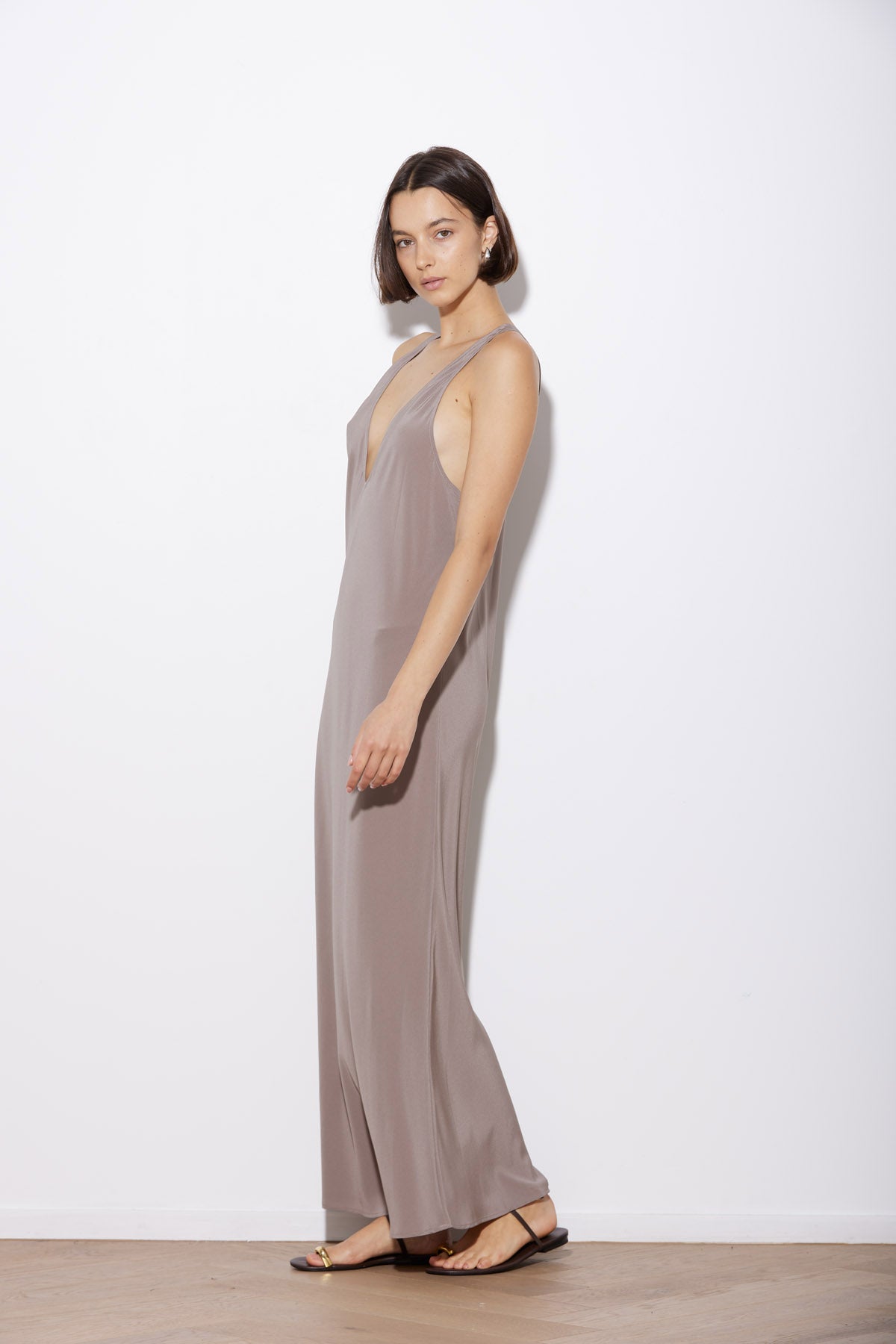 ZULU DRESS SILK TRUFFLE - KNUEFERMANN 