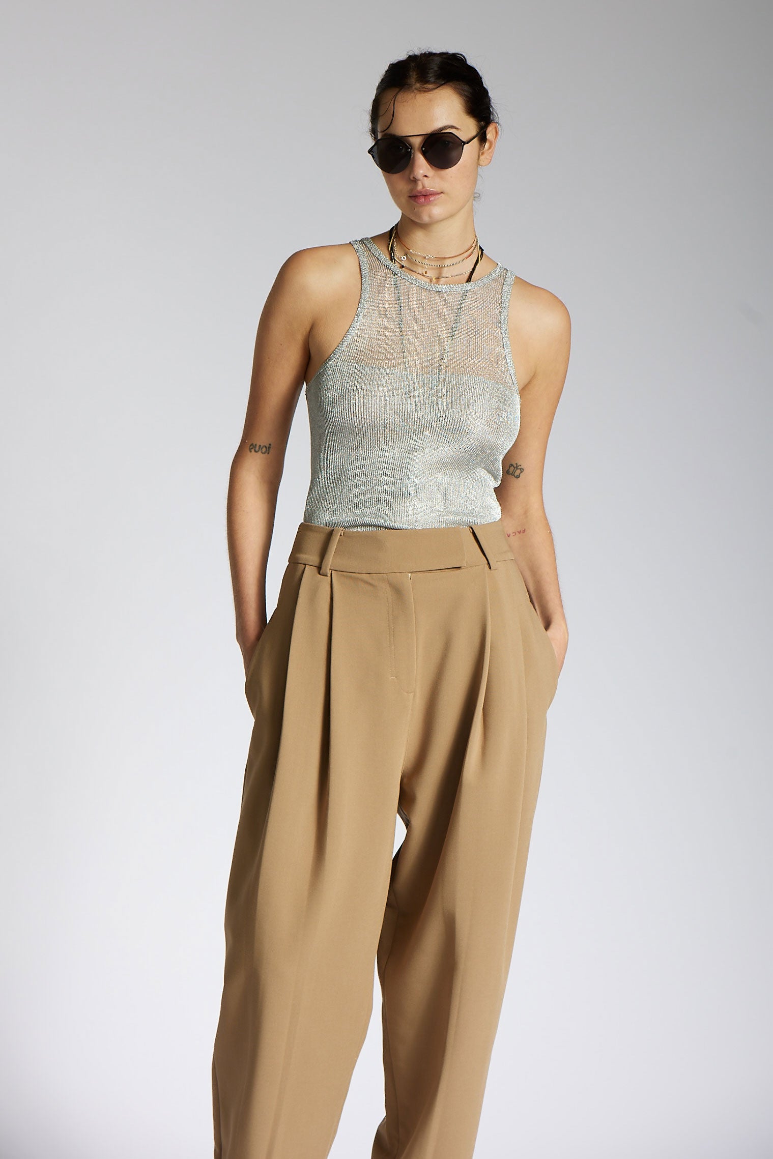 LUREX RACERBACK SINGLET  SILVER - KNUEFERMANN 