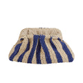 RAFFIA BEIGE/BLUE STRIPE BAG - KNUEFERMANN 