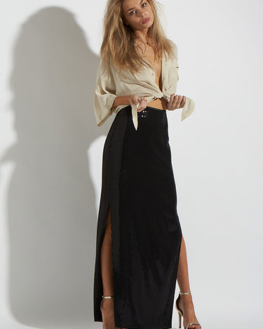 ARAMIS SKIRT LONG BLACK - KNUEFERMANN 