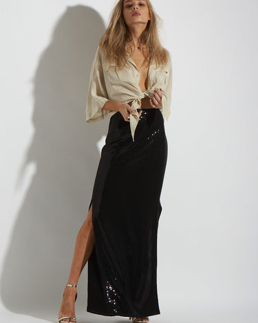 ARAMIS SKIRT LONG BLACK - KNUEFERMANN 