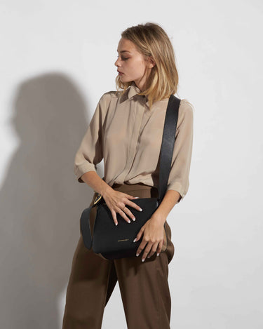 SILK SHIRT MOCHA-PEARL 3/4 SLEEVE (BEIGE) - KNUEFERMANN 