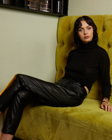 VEGAN LEATHER TUX PANT - KNUEFERMANN 